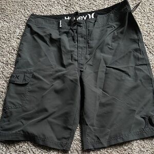 Hurley Black Men's Boardshorts with Cargo Pocket